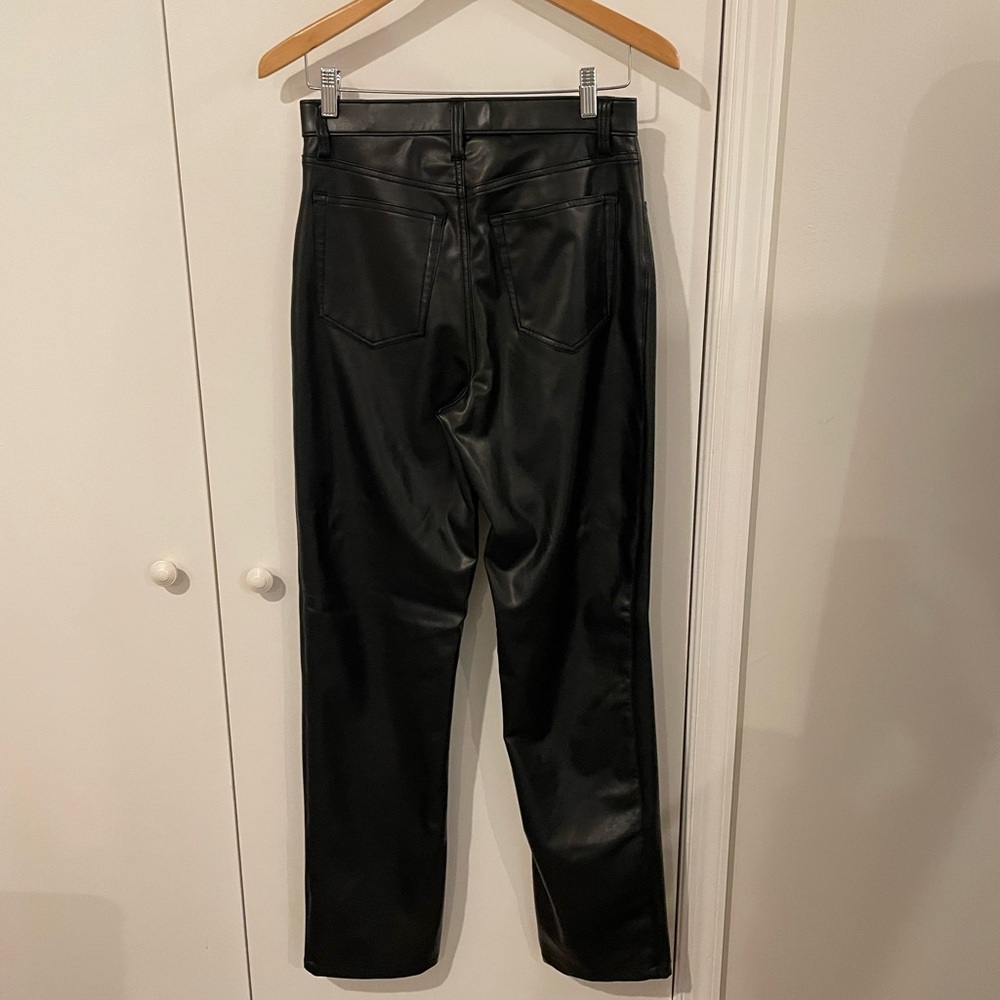 Abercrombie And Fitch 90S Straight Ultra High Rise Vegan Leather Pant Long - Picture 8 of 8
